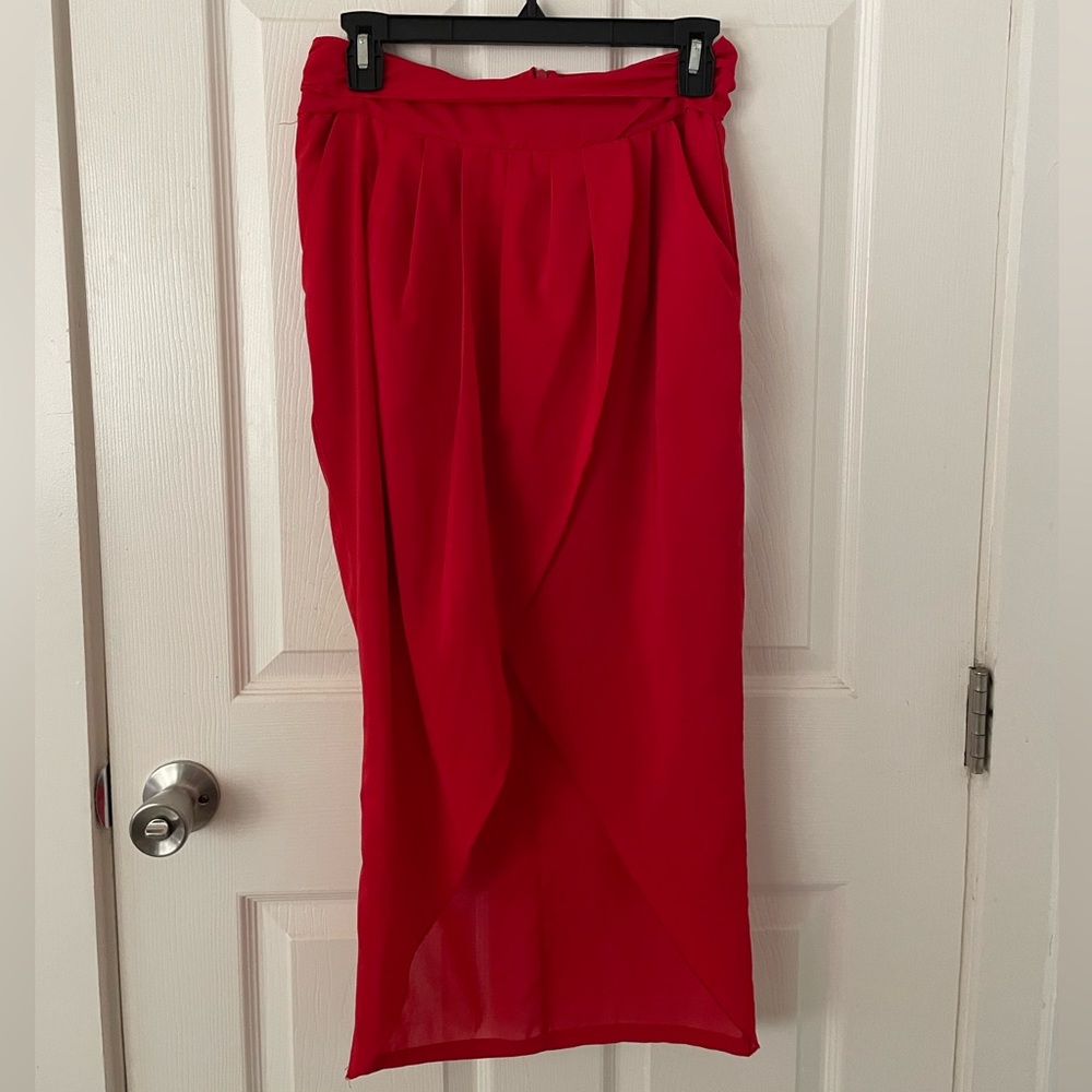 Red Wrap Around Style Skirt